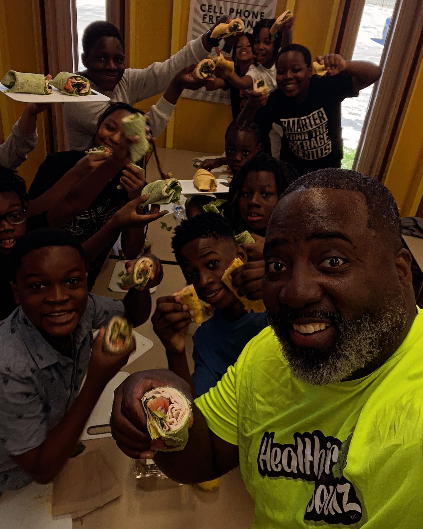 Chef Dex teaching youth to cook